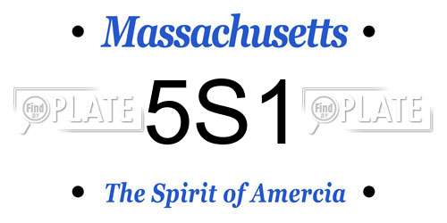 5S1 Massachusetts License Plate