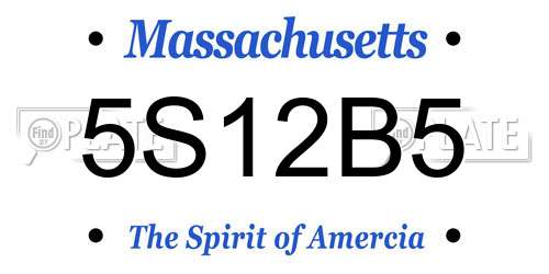 5S12B5 Massachusetts License Plate