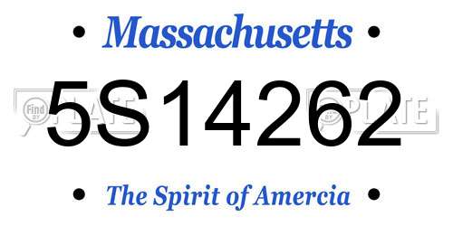 5S14262 Massachusetts License Plate
