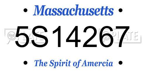 5S14267 Massachusetts License Plate