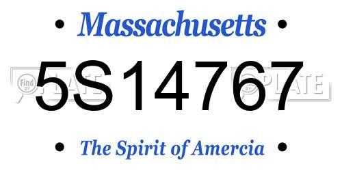 5S14767 Massachusetts License Plate