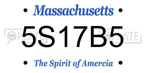 5S17B5 Massachusetts License Plate