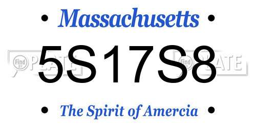 5S17S8 Massachusetts License Plate