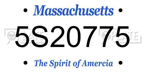 5S20775 Massachusetts License Plate