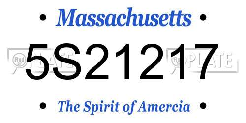 5S21217 Massachusetts License Plate