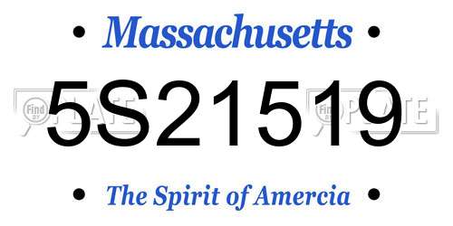 5S21519 Massachusetts License Plate