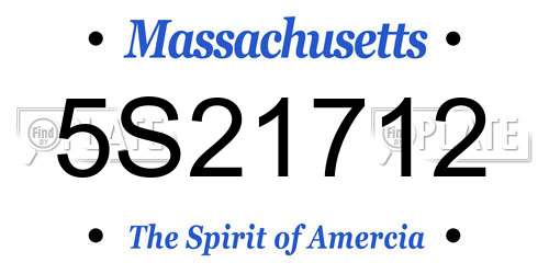 5S21712 Massachusetts License Plate