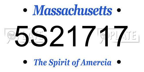 5S21717 Massachusetts License Plate