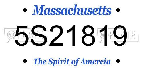 5S21819 Massachusetts License Plate
