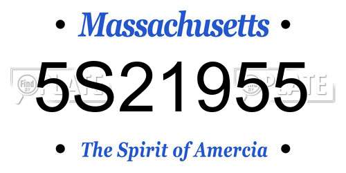 5S21955 Massachusetts License Plate