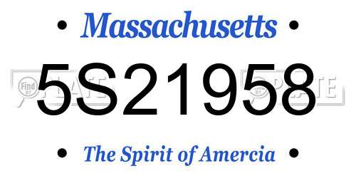 5S21958 Massachusetts License Plate
