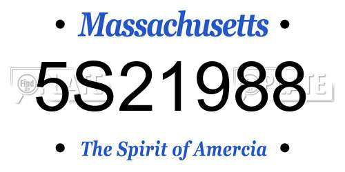 5S21988 Massachusetts License Plate