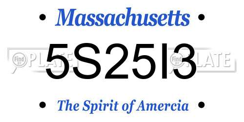 5S25I3 Massachusetts License Plate