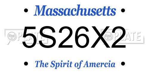 5S26X2 Massachusetts License Plate