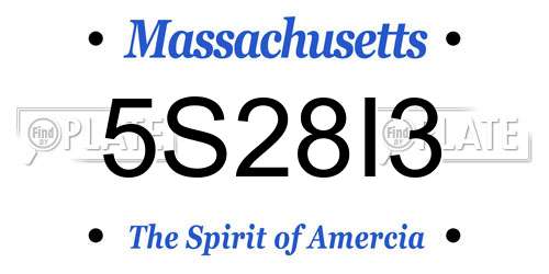 5S28I3 Massachusetts License Plate