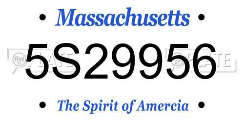 5S29956 Massachusetts License Plate