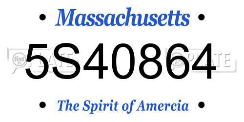 5S40864 Massachusetts License Plate