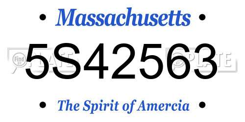 5S42563 Massachusetts License Plate