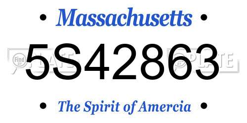 5S42863 Massachusetts License Plate