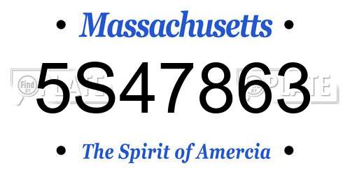5S47863 Massachusetts License Plate