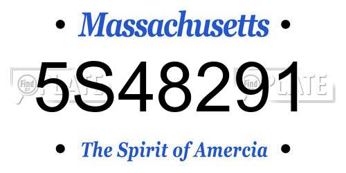 5S48291 Massachusetts License Plate