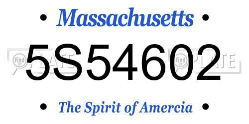 5S54602 Massachusetts License Plate