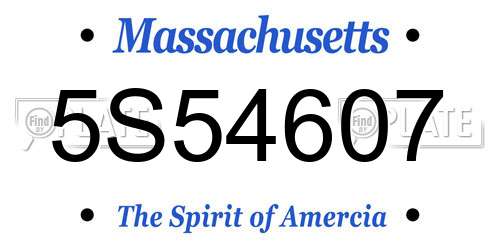 5S54607 Massachusetts License Plate