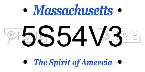 5S54V3 Massachusetts License Plate