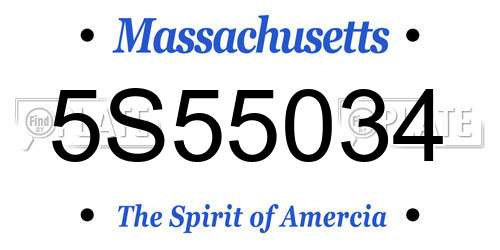 5S55034 Massachusetts License Plate