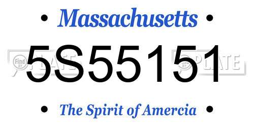5S55151 Massachusetts License Plate