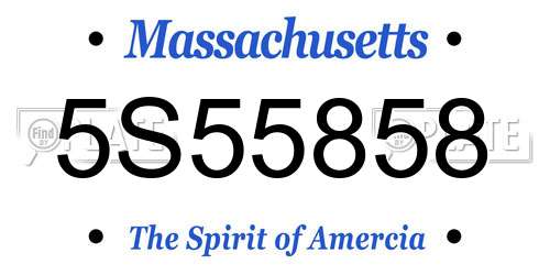 5S55858 Massachusetts License Plate
