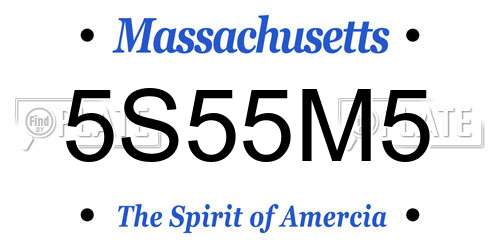 5S55M5 Massachusetts License Plate