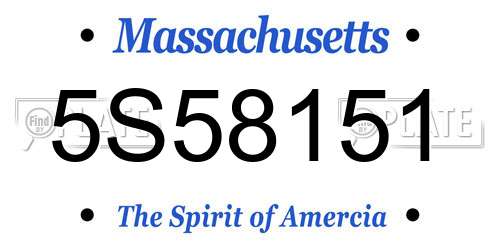 5S58151 Massachusetts License Plate