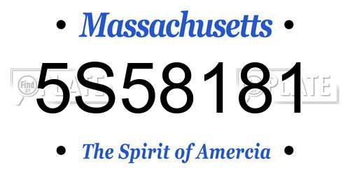 5S58181 Massachusetts License Plate