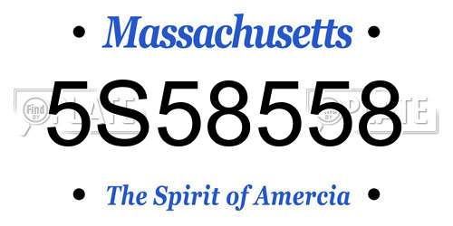 5S58558 Massachusetts License Plate