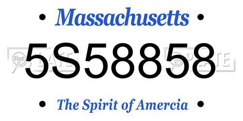 5S58858 Massachusetts License Plate
