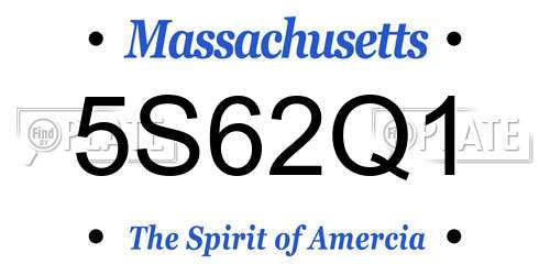5S62Q1 Massachusetts License Plate