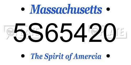 5S65420 Massachusetts License Plate