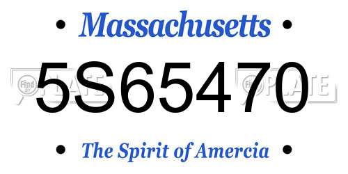 5S65470 Massachusetts License Plate