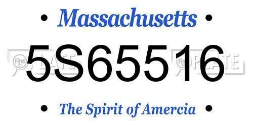 5S65516 Massachusetts License Plate