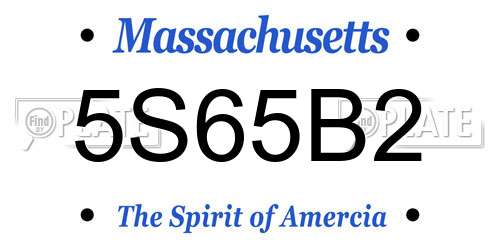 5S65B2 Massachusetts License Plate