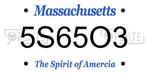 5S65O3 Massachusetts License Plate