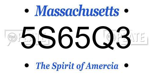 5S65Q3 Massachusetts License Plate
