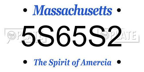 5S65S2 Massachusetts License Plate