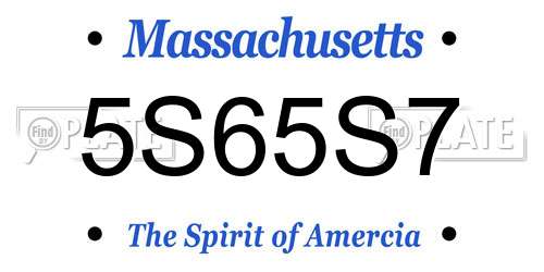 5S65S7 Massachusetts License Plate