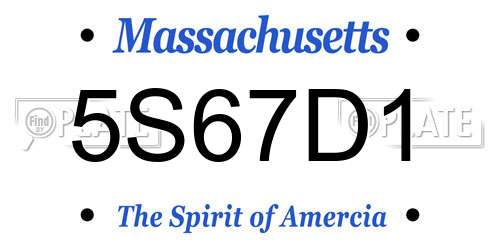 5S67D1 Massachusetts License Plate