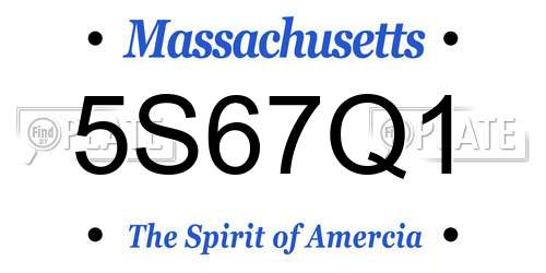 5S67Q1 Massachusetts License Plate