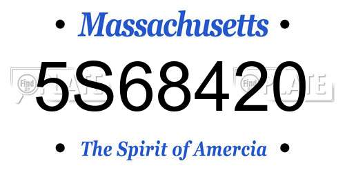 5S68420 Massachusetts License Plate