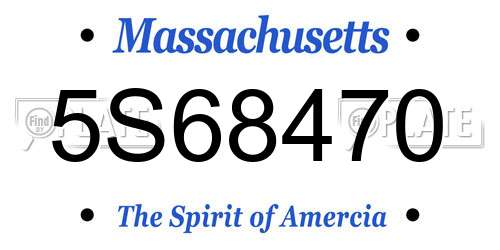 5S68470 Massachusetts License Plate