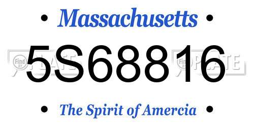 5S68816 Massachusetts License Plate
